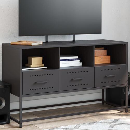 Tv-bord 100,5x39x60,5 cm stål sort