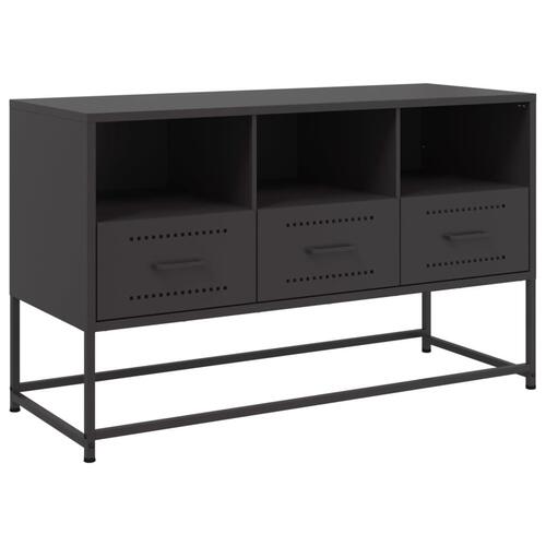 Tv-bord 100,5x39x60,5 cm stål sort