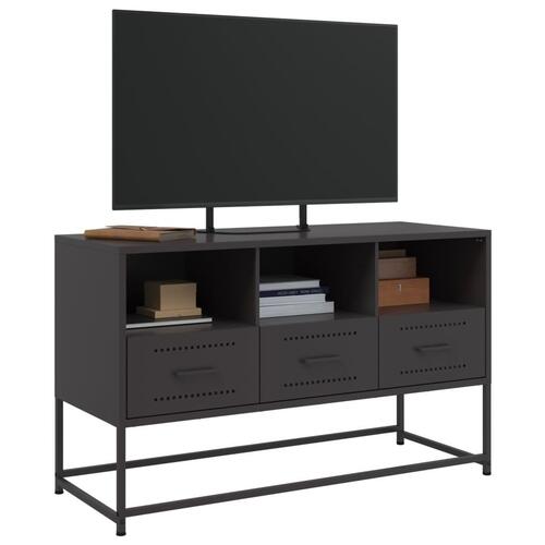 Tv-bord 100,5x39x60,5 cm stål sort