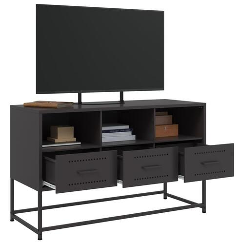 Tv-bord 100,5x39x60,5 cm stål sort
