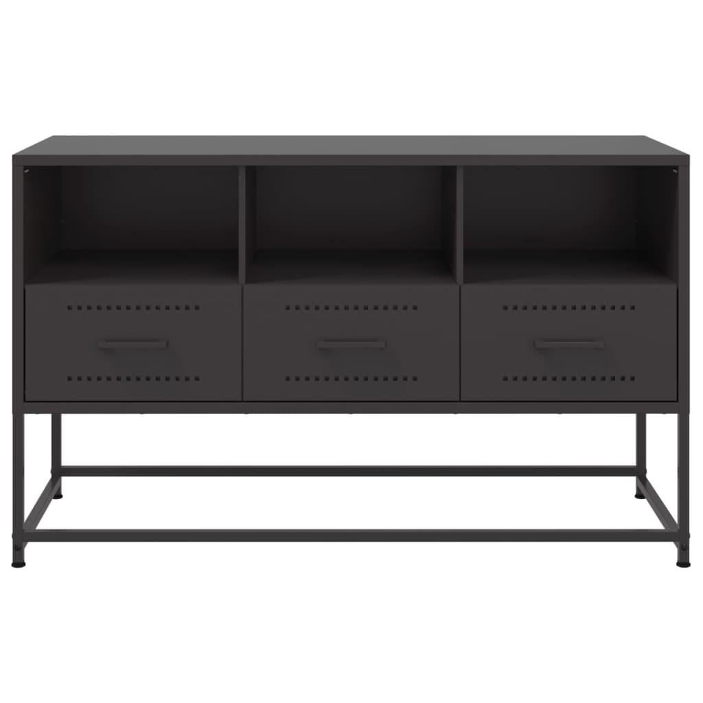 Tv-bord 100,5x39x60,5 cm stål sort