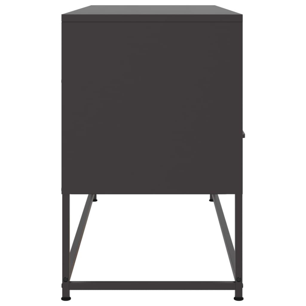 Tv-bord 100,5x39x60,5 cm stål sort
