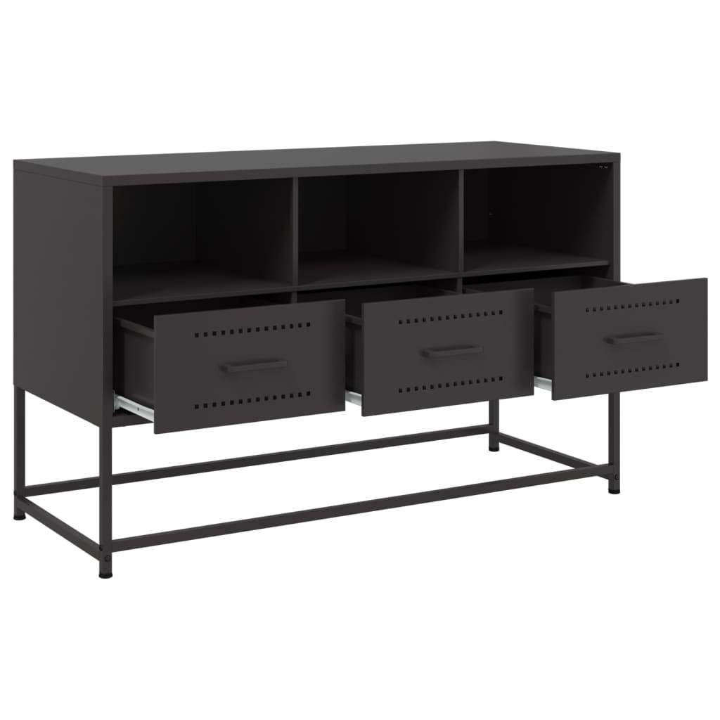 Tv-bord 100,5x39x60,5 cm stål sort