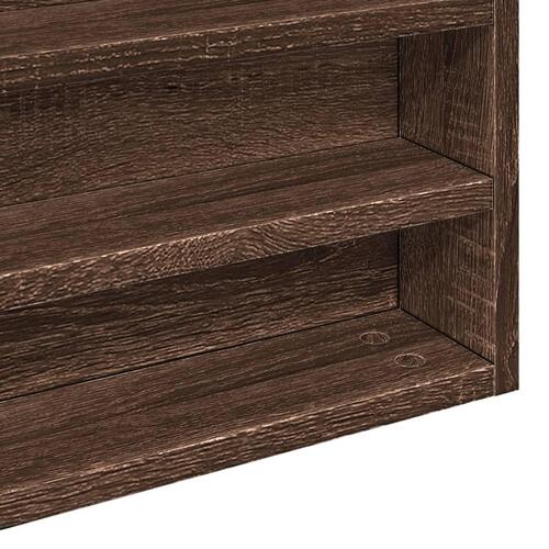 Vitrineskab 100x8,5x75 cm konstrueret træ brun egetræsfarve