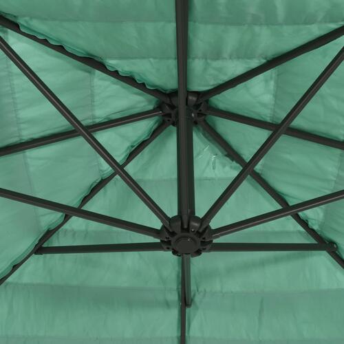 Haveparasol med stålstang 246x246x230 cm grøn