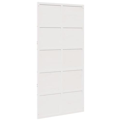 Skydedør 100x208 cm massivt fyrretræ hvid