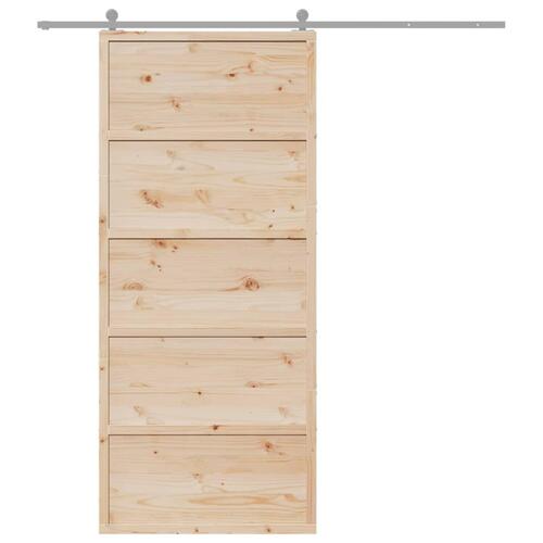 Skydedør 90x208 cm massivt fyrretræ