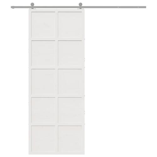 Skydedør 80x208 cm massivt fyrretræ hvid