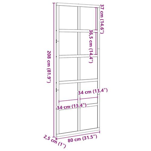 Skydedør 80x208 cm massivt fyrretræ hvid