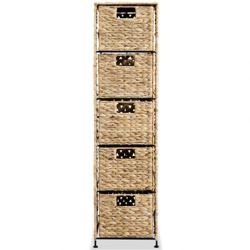 Opbevaringsenhed med 5 kurve - vandhyacint, 25,5 × 37 × 100 cm