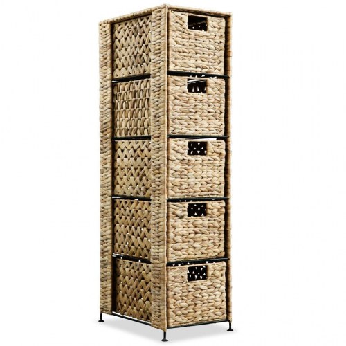 Opbevaringsenhed med 5 kurve - vandhyacint, 25,5 × 37 × 100 cm