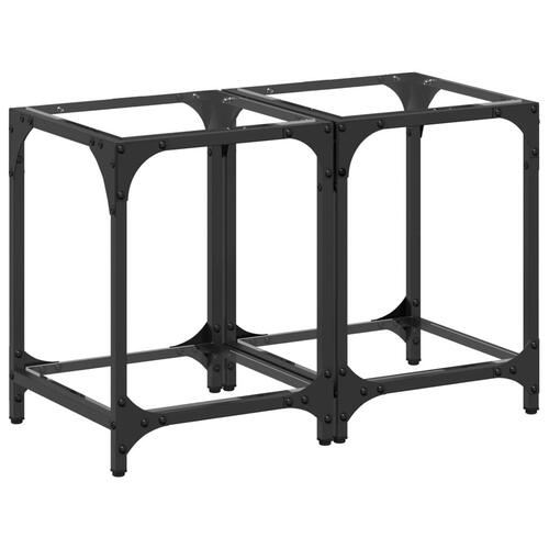 Sofaborde med transparent glastop 2 stk 30x30x40 cm stål