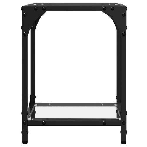 Sofaborde med transparent glastop 2 stk 30x30x40 cm stål