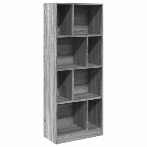 Bogreol 57x28,5x141 cm konstrueret træ grå sonoma-eg