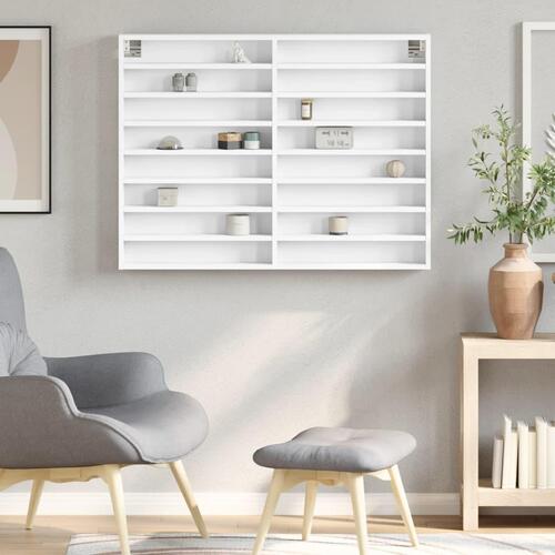 Vitrineskab 100x8,5x75 cm spånplade hvid