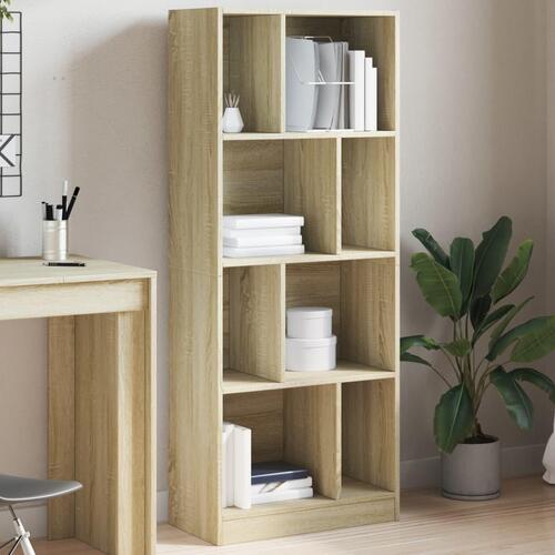 Bogreol 57x28,5x141 cm konstrueret træ sonoma-eg