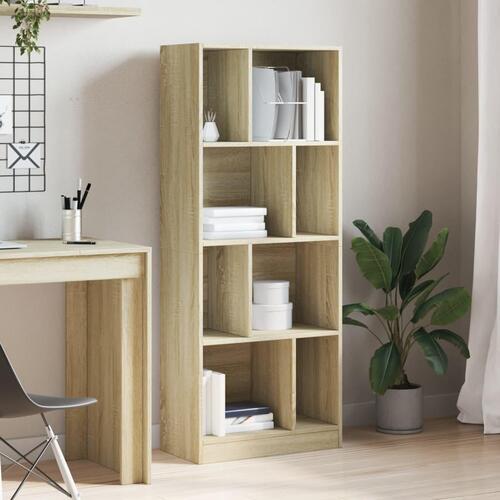 Bogreol 57x28,5x141 cm konstrueret træ sonoma-eg