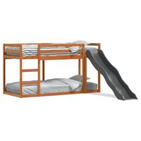 Køjeseng med rutsjebane og stige 90x200 cm massivt fyrretræ