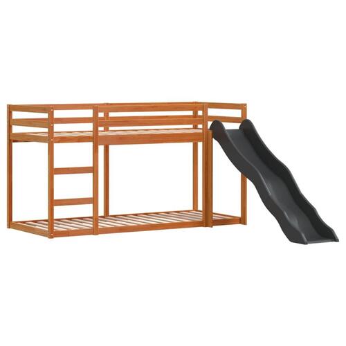 Køjeseng med rutsjebane og stige 90x200 cm massivt fyrretræ