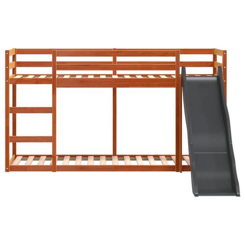 Køjeseng med rutsjebane og stige 90x200 cm massivt fyrretræ
