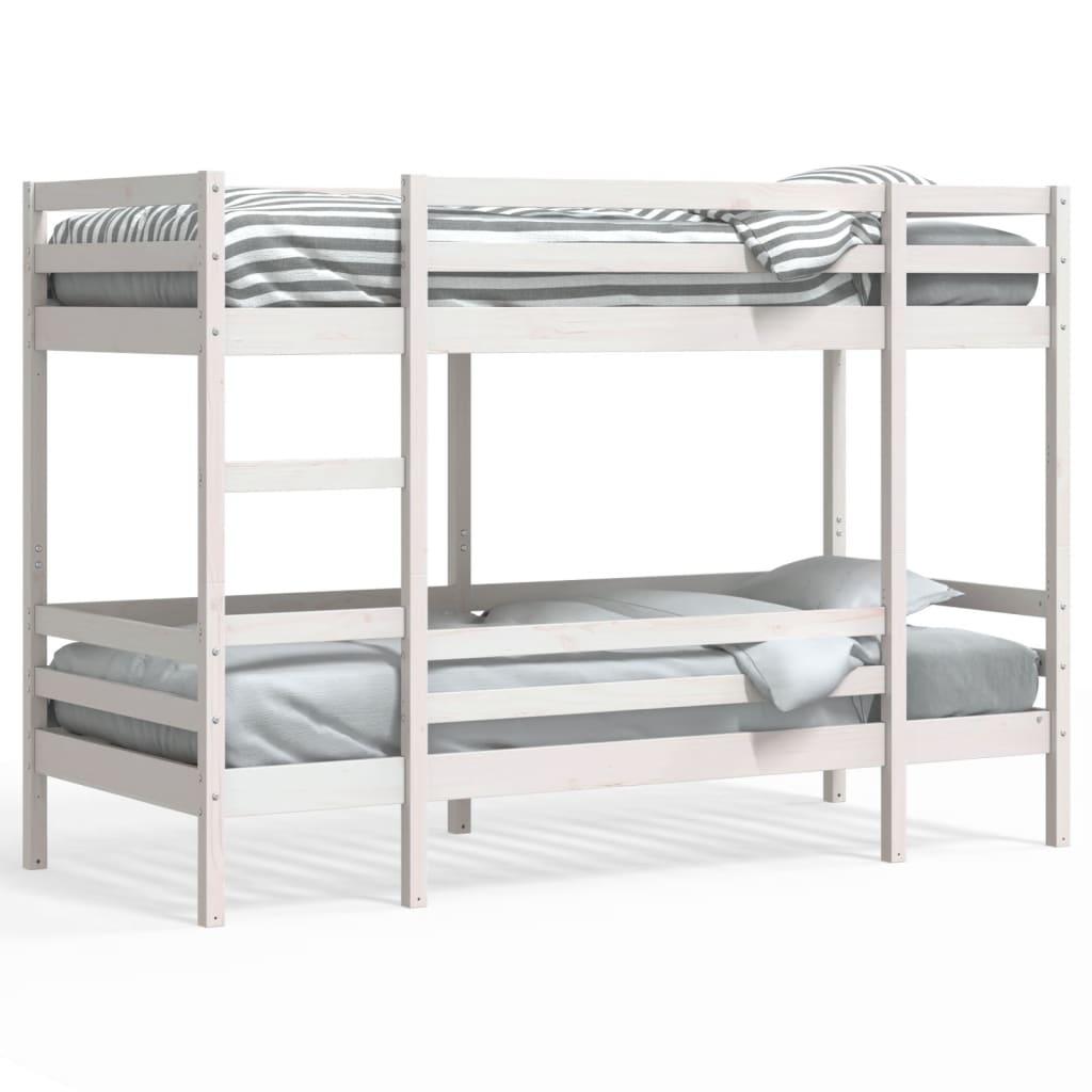 Køjeseng 90x200 cm massivt fyrretræ hvid