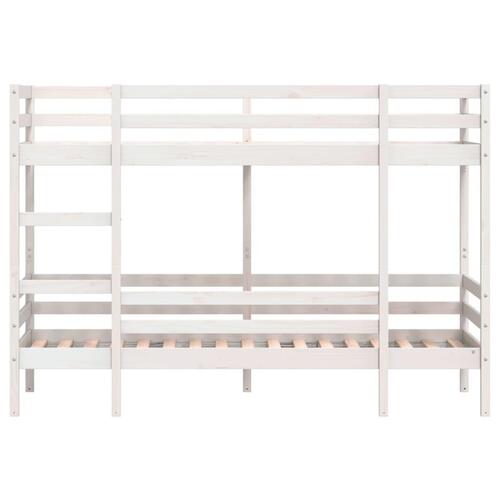 Køjeseng 90x200 cm massivt fyrretræ hvid