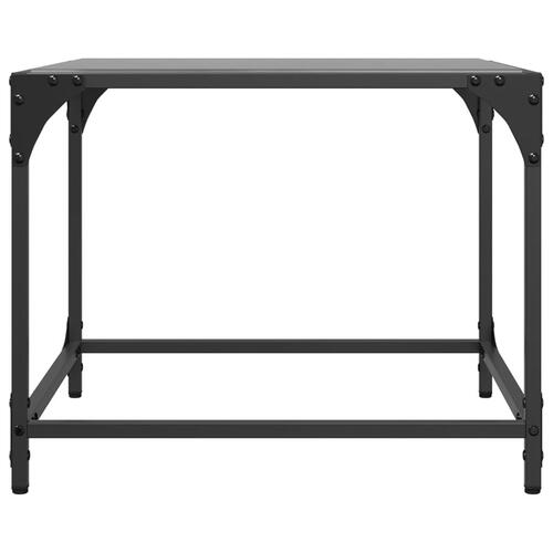 Sofaborde med sort glastop 2 stk 50x50x40 cm stål