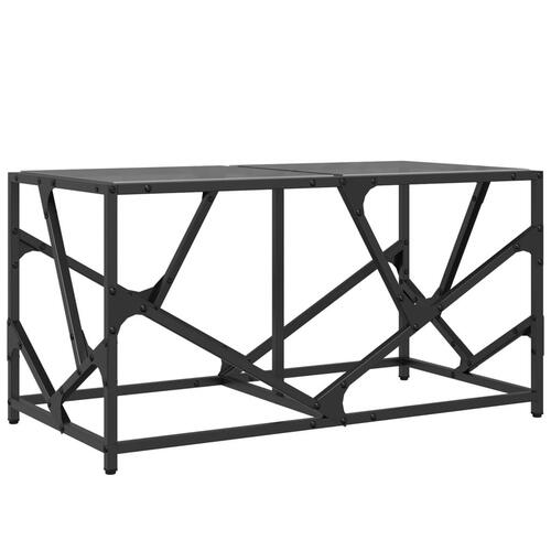 Sofabord med sort glastop 78,5x40x41 cm stål