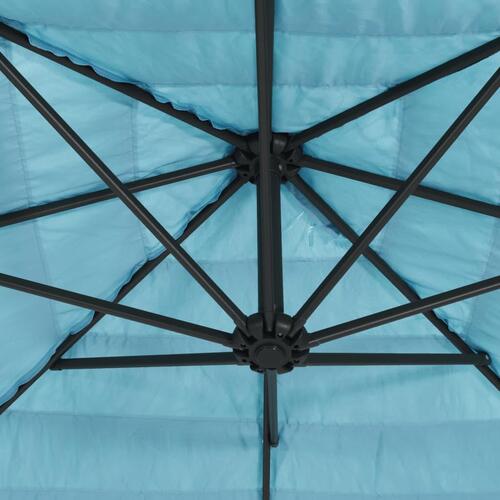 Parasol med stålstang 324x324x247 cm blå