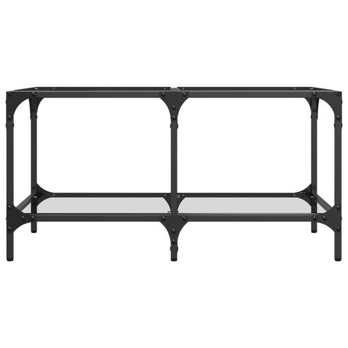 Sofabord med transparent glastop 78,5x40x40 cm stål