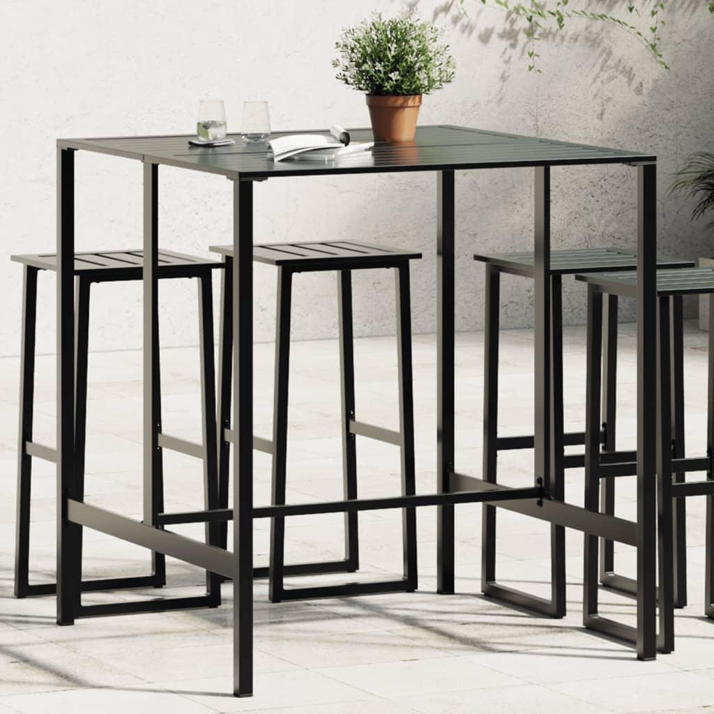 Barbord 100x100x110 cm pulverlakeret stål sort billede