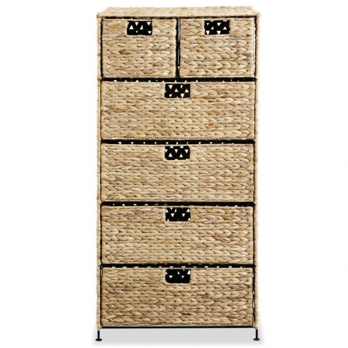 Opbevaringsenhed med 6 kurve - vandhyacint, 47 × 37 × 100 cm
