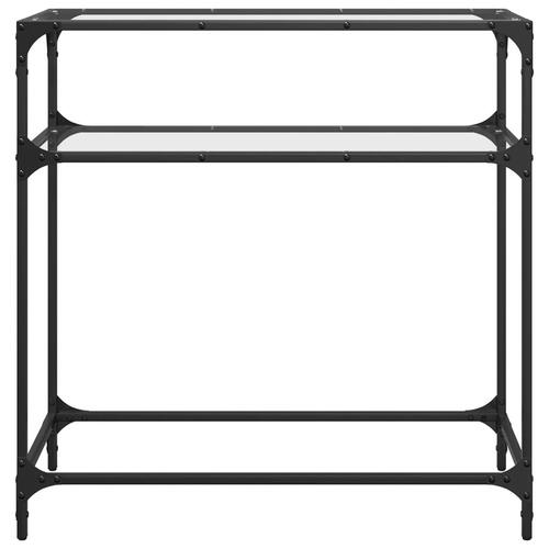 Konsolbord med transparent glastop 80x35x81 cm stål