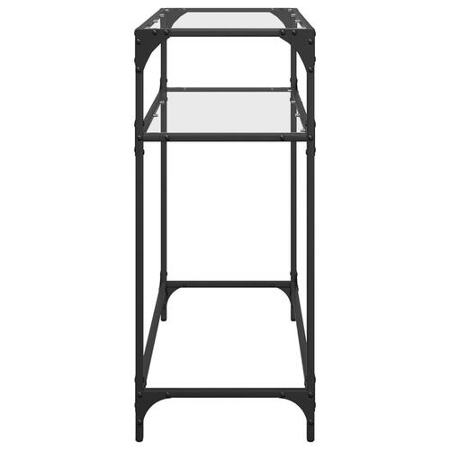 Konsolbord med transparent glastop 80x35x81 cm stål