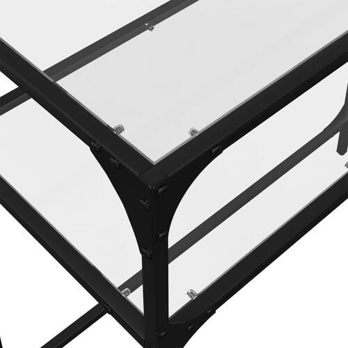 Konsolbord med transparent glastop 80x35x81 cm stål
