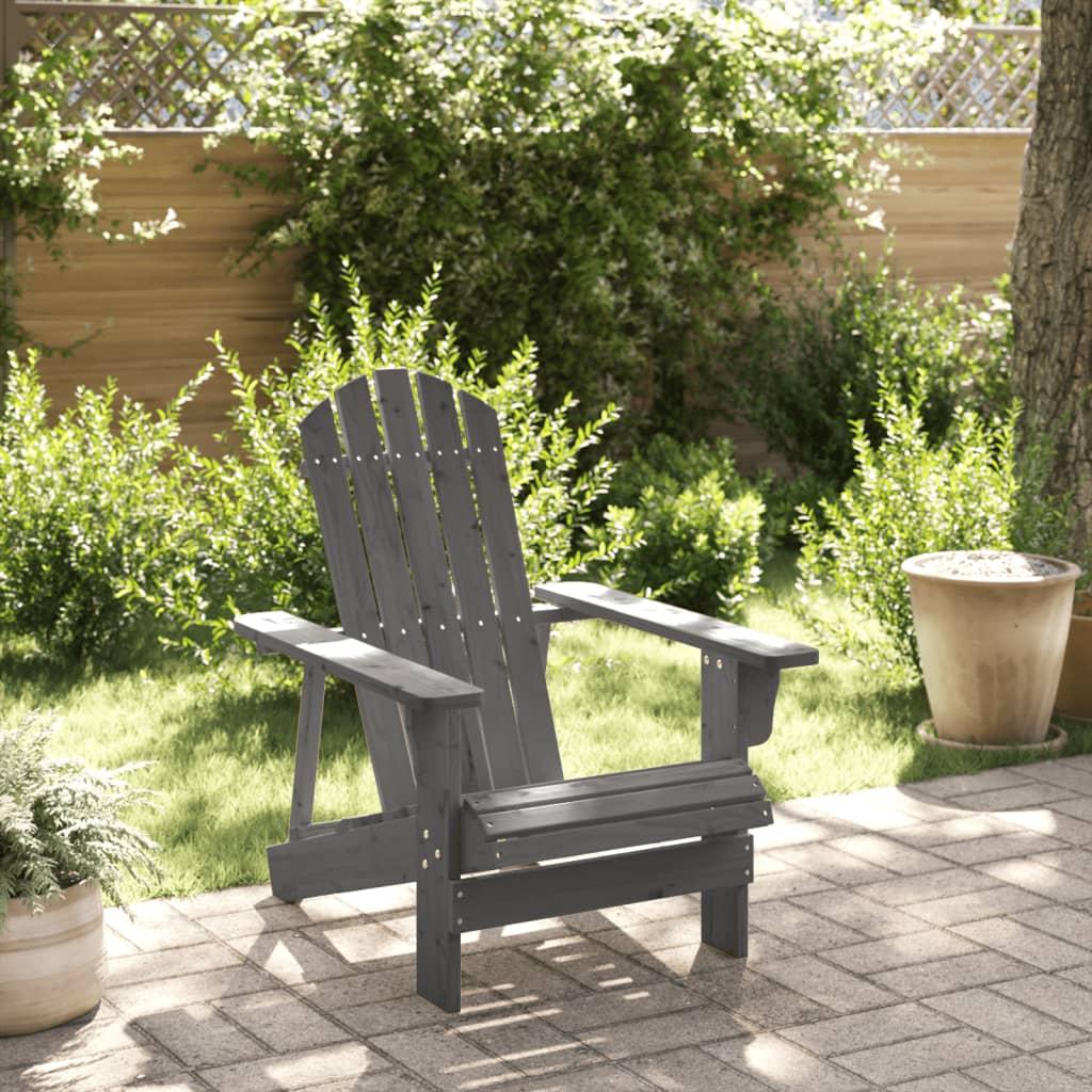 Adirondack-stol 69x85x90,5 cm massivt grantræ grå