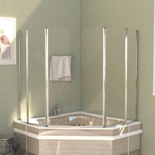 Brusevægge 2 stk. 104x130 cm hærdet glas transparent