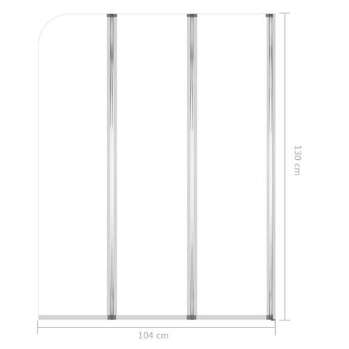 Brusevægge 2 stk. 104x130 cm hærdet glas transparent