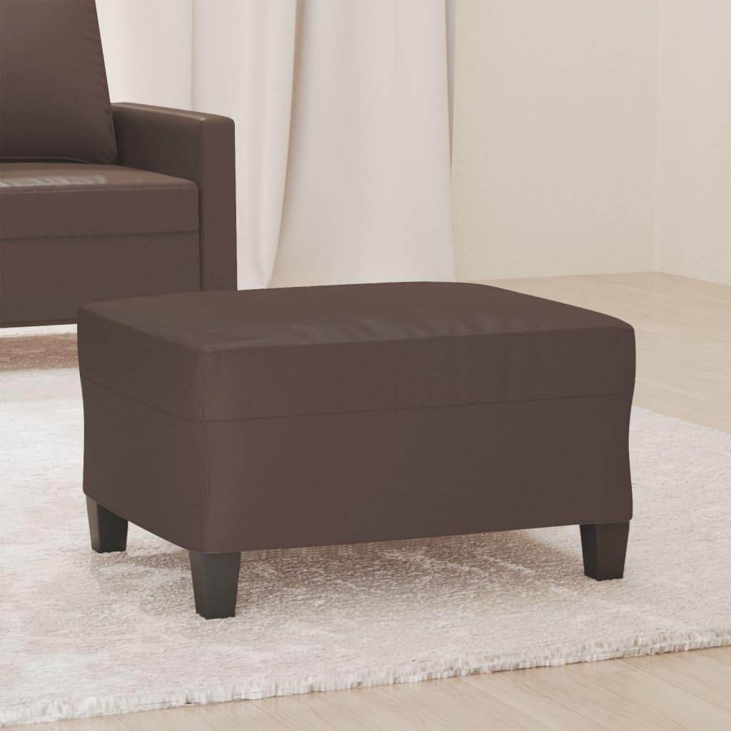 Fodskammel 70x55x41 cm kunstlæder brun