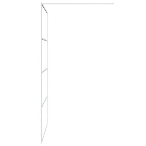 Brusevæg 115x195 cm klart sikkerhedsglas hvid