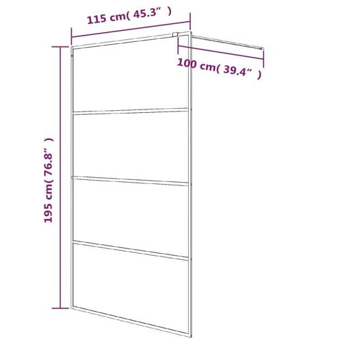 Brusevæg 115x195 cm klart sikkerhedsglas hvid