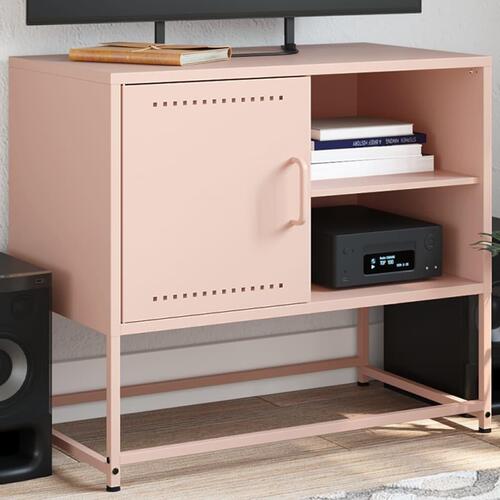 Tv-bord 68x39x60,5 cm stål lyserød