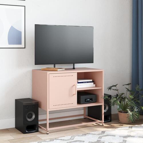 Tv-bord 68x39x60,5 cm stål lyserød