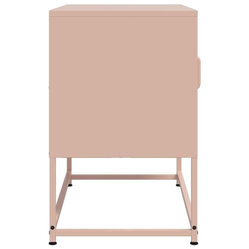 Tv-bord 68x39x60,5 cm stål lyserød