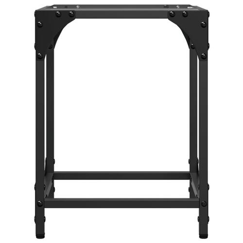 Sofaborde med transparent glastop 2 stk 30x30x40 cm stål