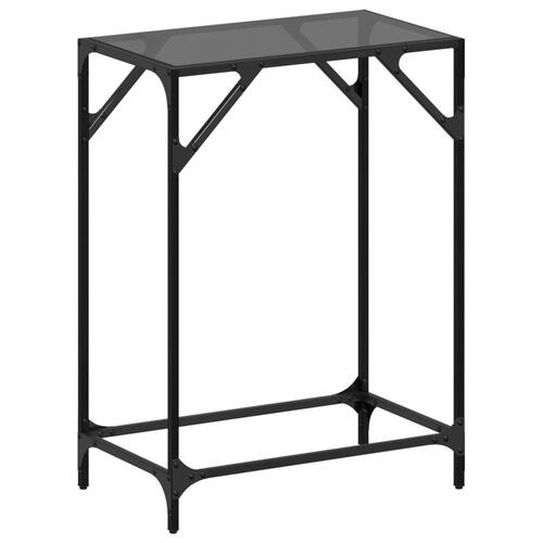 Konsolbord med sort glastop 60x35x81 cm stål