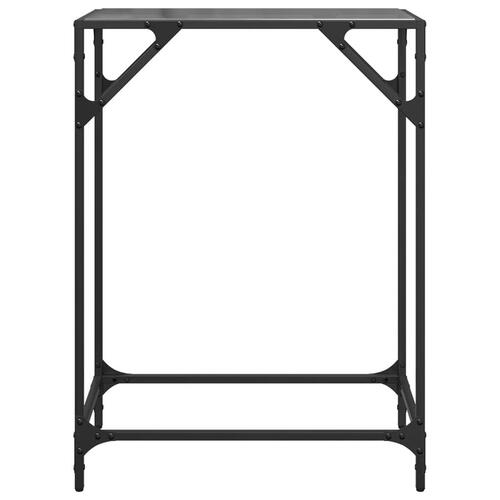 Konsolbord med sort glastop 60x35x81 cm stål