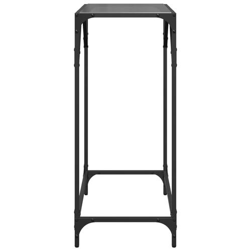 Konsolbord med sort glastop 60x35x81 cm stål
