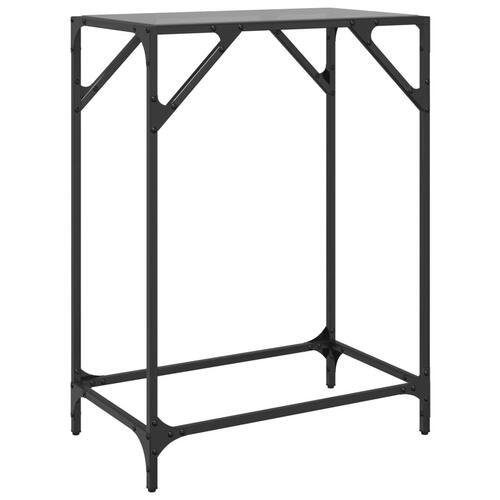 Konsolbord med sort glastop 60x35x81 cm stål