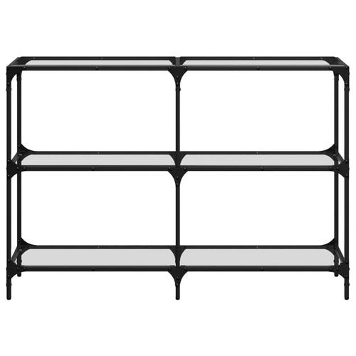 Konsolbord med transparent glastop 118,5x30x81 cm stål